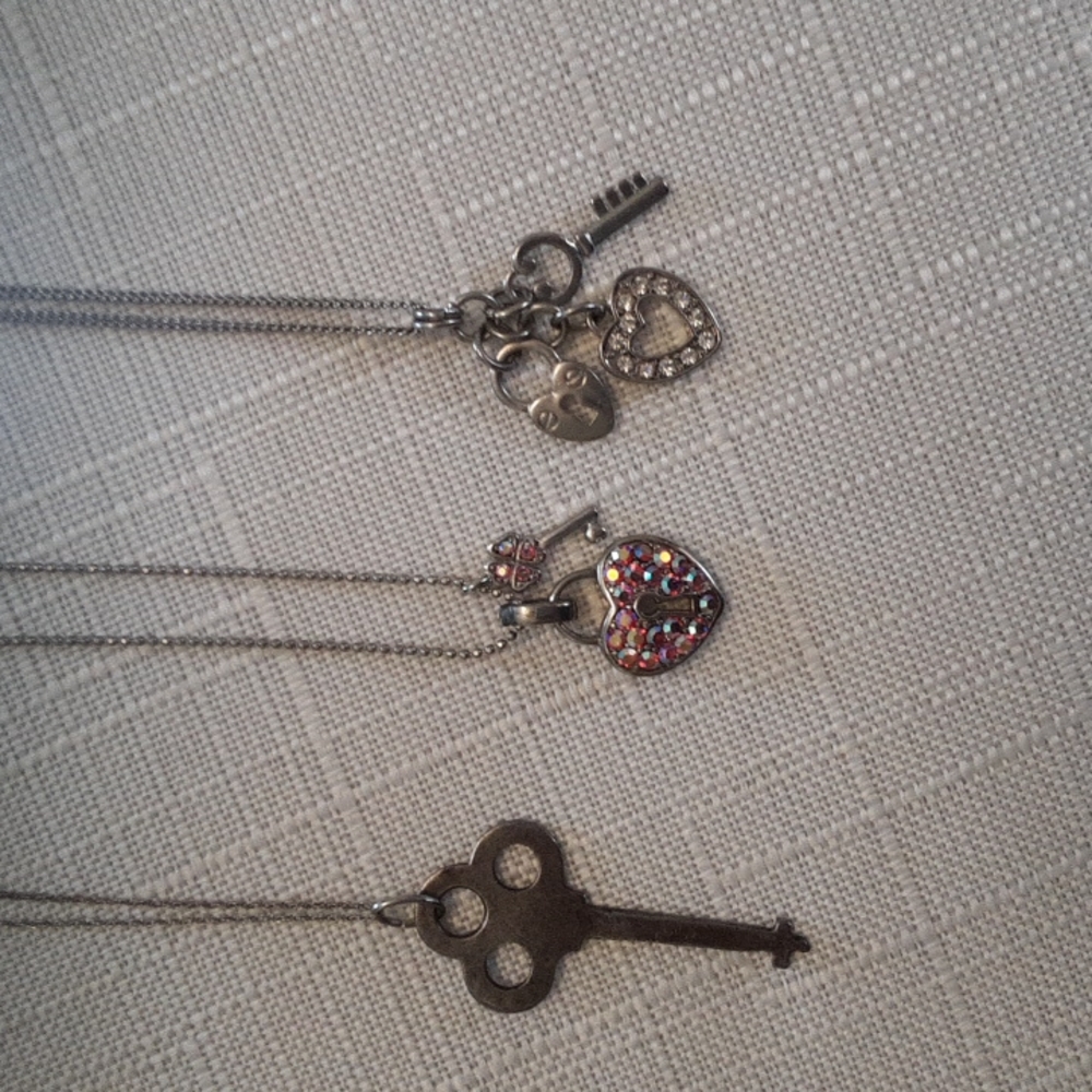Small key charm necklace bundle